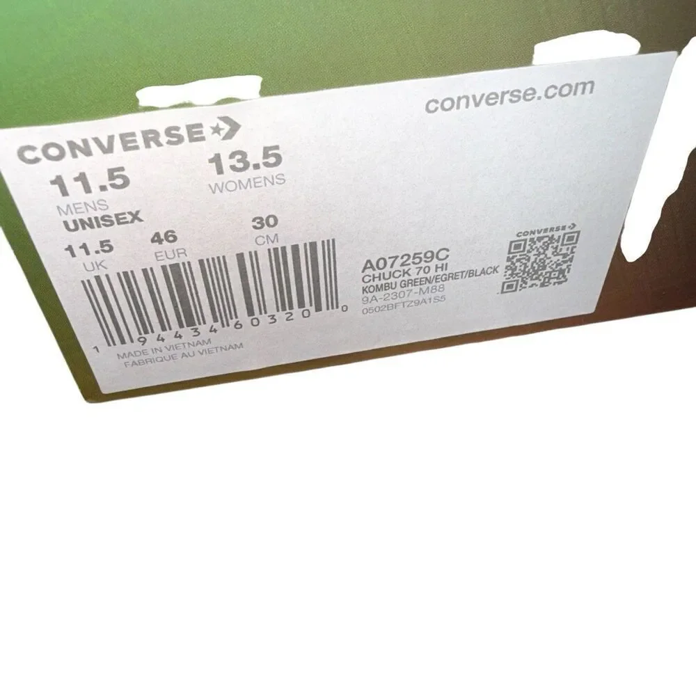 Converse x Liverpool FC Chuck 70 Sneakers Kombu Green A07259C Size Men’s 11.5 - Picture 6 of 7